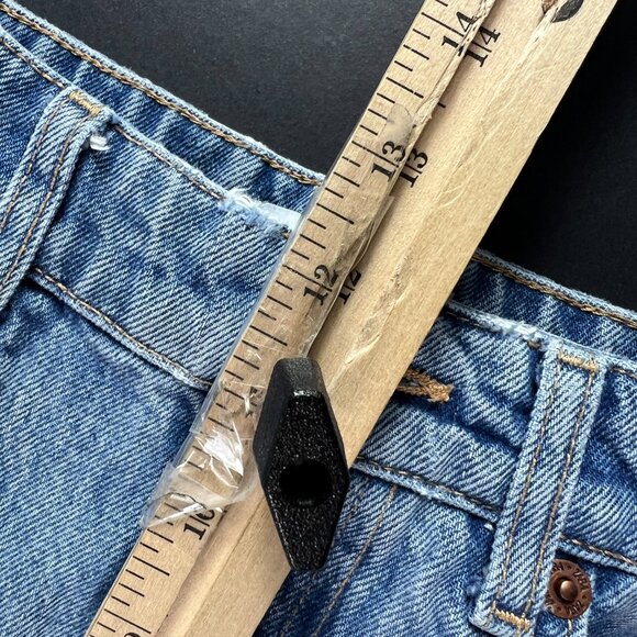 Zara Jeans Women's 26x30* High Rise Wide Leg Blue Distressed Raw Hem Denim Tag 4 - Picture 15 of 16